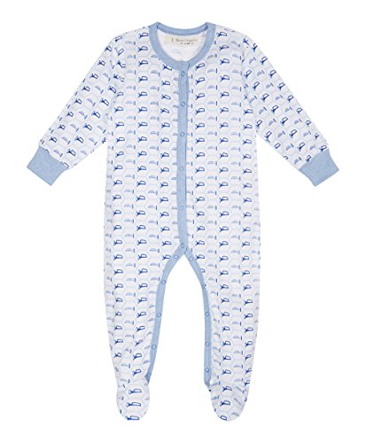 Sense Organics Baby Boys Yvest Footies, Blue (AOP Trumpet), 0-3 Months (Manufacturer Size:56 cm)