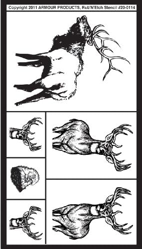 Armour Products Rub 'N' Etch Designer Stencil 5"X8"-Wildlife