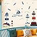 Produktbild Prevently Wandaufkleber DIY Mediterrane Leuchtturm Hintergrund Dekoration Schlafzimmer Wohnzimmer TV Sofa Wandaufkleber abnehmbare Aufkleber Leuchtturm Familie Removable Wall Decal Familie Home Aufkleber Wand Kunst Home Decor (Mehrfarbig)