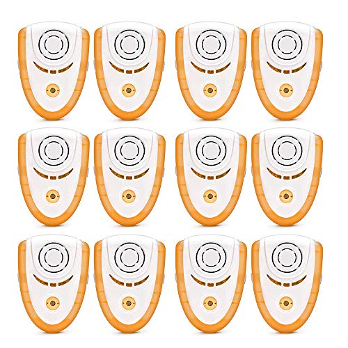 Preisvergleich Produktbild ZNYsmart Ultraschall Mäuse Repeller Schädlingsbekämpfer 3 Ellen Elektronische Mäuseabwehr Mäusevertreiber Insektenvertreiber Für Nagetiere Insekten Moskito Schabe Spinne, Sicher für Kinder (12 St¨¹ck)
