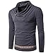 Produktbild VENMO Mens Outwear Beiläufiges langes Hülsen-Hemd Turtleneck Slim Fit Pullover Pullover (XL, Gray)