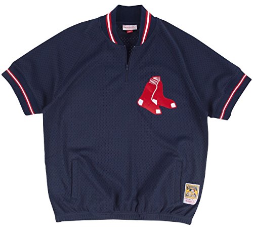 Mitchell & Ness Boston Red Sox MLB Authentic 1/4 Zip 1988 Warm-Up Jacket Veste
