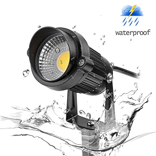 LemonBest® 5W LED Gartenstrahler Lawn Licht Garten Scheinwerfer mit Erdspieß für den Außenbereich, IP65, AC 85-245V, EU Stecker (Warm weiß) - 2
