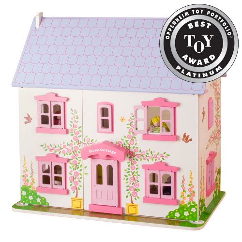 Bigjigs Toys Heritage Playset Rose Cottage - Wooden Doll House