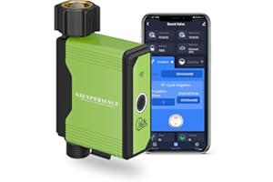 GIEXSMART Zigbee Smart Garden Watering Timer with Integrated Turbine Water Meter, Up to 10 Programmable Schedules Compatible with Tuya Smart and Smart Life App