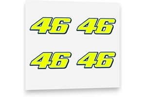 PIGGYSTICKERS Valentino Rossi Sticker Fluorescent Yellow 46 Vinyl Decal 2013 (4 x 5 cm)