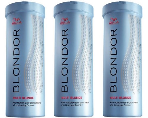 3er Set: Wella Blondor Multi Blonde Powder Bleach Powder 400 g