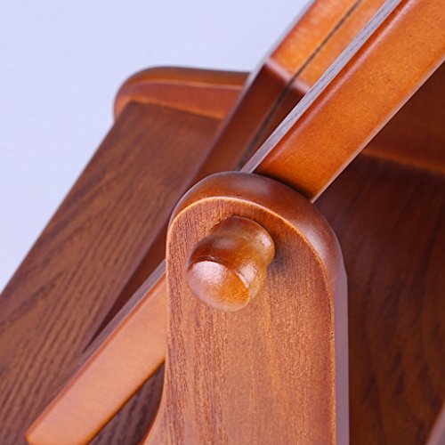 Reine Handgeschnitzte Holz Desktop-Rasierspiegel Folding Kreative Rasierspiegel Drehen der Schminkspiegel - 5