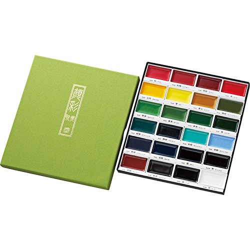 Kuretake ZIG GANSAI Tambi 24 Farbe Set (mc2036 V) mit jeindeer Arts Wasser Pinsel Stift Verschiedene Spitzen, 3 Stück 24 Colour Set