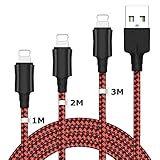 ►【Paquete De Yosou】: Cables cargador phone 3 Pack (1+2+3)m, más opciones de longitud, más cables de usb respaldo para diferentes ocasiones. Nunca tenga que preocuparse por perder los cable cargadores de phone. Con el color rojo brillante, puede encontrar su phone cable de carga fácilmente.