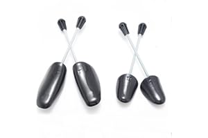 HOOPEVER Ladies/Men Shoe Stretcher, 2 Pairs Plastic Shoe Tree Spring Stretcher Shoe Shaper, Adjustable Adult Shoes Shape Keeper Support for Boot High Heels Casual Sneaker Leather Shoes, Size UK 5-11 Black