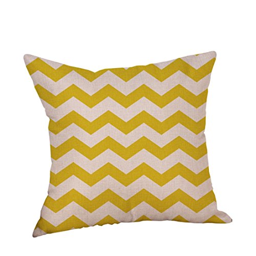 TIREOW Fashion Decorative Pillow Case Mustard Yellow Geometric Fall Autumn Cushion Cover (B)