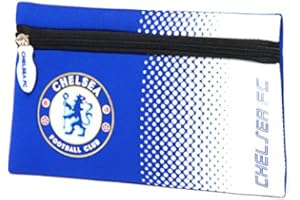 OFFICIAL FOOTBALL MERCHANDISE Portapenne piatto squadra di calcio in neoprene con cerniera, merchandise ufficiale, Chelsea FC