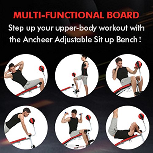 Ancheer Klappbare höhenverstellbare Sit-up Bank Bauchtrainer Rückentrainer Hantelbank mit Boxbirne Punching - 2