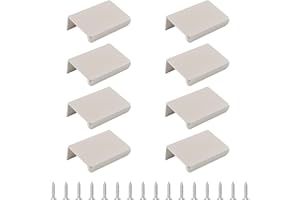 MOROBOR Lot de 8 poignées à bords en aluminium en gris cachemire, style moderne, pour tiroirs de cuisine, porte, placard, 50 mm