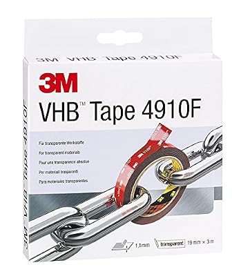 3M™ VHB™ Ruban adhésif 4910F pour matières transparentes, Transparent, 19 mm x 3 m, 1 mm