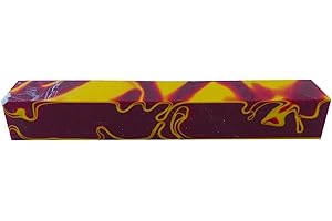 TURNERS' MILL Kirinite Red Harvest Abstrakter Kirinit-Acryl-Stiftrohling, 150 x 20 x 20 mm