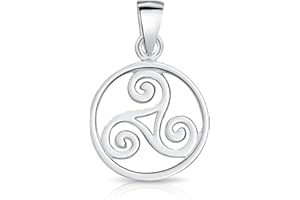 DTPsilver - Pendentif Femme en Argent Fin 925 en Forme de Celtique Triskel