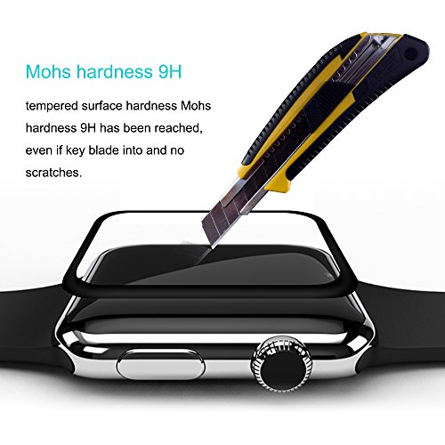Apple Watch Series 2 38mm Protector de Pantalla  2-Pack VIFLYKOO Apple Watch Series 2 Full Covered 3D Touch Cristal Vidrio Templado Protector 9H Tempered Glass Screen Protector para Apple Watch Series 2  iWatch 38mm  Smartwatch