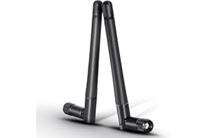 Eightwood Antenne WiFi 2.4G/5G Dualband Antenne WiFi MIMO RP SMA WLAN 2 pièces pour Carte Cartes PCI WLAN Routeur sans Fil Bluetooth Multi-Way