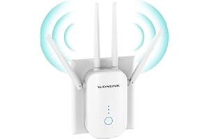 WONLINK Neueste WLAN Verstärker, 1200Mbit/s WiFi Verstärker WLAN Repeater mit 4*180° Schwenkbare Antenne, Ethernet-Anschlussvon, WLAN Range Extender Repeater/AP/Router Modus, Simple Einrichtung, EU Plug, Weiß