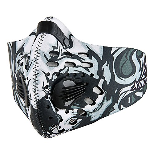Wisamic Mask Sport Atemmaske Halbe Gesichtsmaske Mundmaske mit Aktivkohlefilter und Ausatemventil für Fahrrad MTB Motorrad Ski Outdoor-Sport