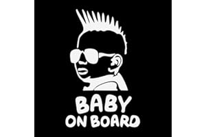 MURAL STICKERS Adesivo Bebe a Bordo - Bambina a Bordo - Bambino a Bordo 4- Adatti per Auto - Moto E Computer - Sticker - Adesivo - Copyright © 2017 | (Bianco)