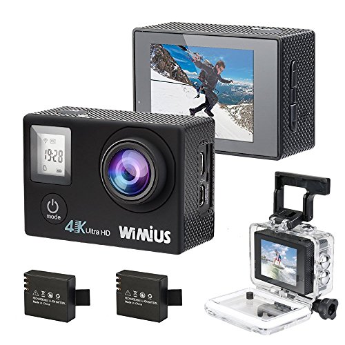 WiMiUS-Actioncam-4k-Kamera-Action-Dual-Bildschirm-2-Akkus-HD-Action-Cam-Wifi-16MP-Actionkamera-40M-Wasserdichte-Helmkamera-mit-Ersatzakku-Ladegert-und-BeutelQ4-Schwarz