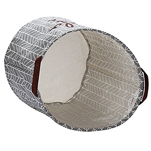 LAAT Falten Wäschehammer Eimer Badezimmer zylindrische Leinwand Aufbewahrungsbox mit Totes Baumwollgewebe mit wasserdichtem PE-Beschichten Futter öffnen Fässer 40*50CM - 4