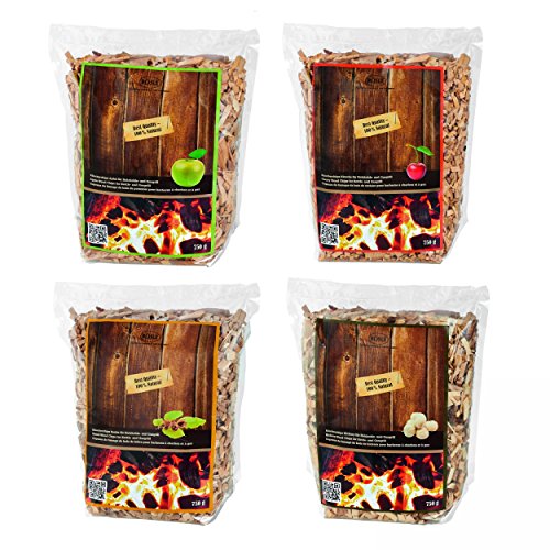 Rösle KS0330 RÖSLE Räucherchips Apfel, Buche, Kirsche und Hickory 4er-Set