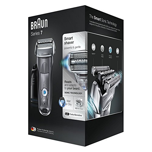 Braun Series 7 Elektrischer Rasierer 7865cc, mit Reinigungsstation Clean&Charge und Reise-Etui , grau - 5