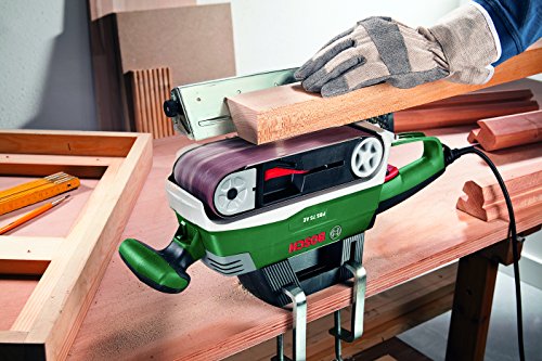 Bosch DIY Bandschleifer PBS 75 AE Set, 1 Schleifband K 80, 2 Schraubzwingen, Parallel- und Winkelanschlag, Halter, Koffer (750 W, Schleiffläche 76×165 mm, Bandabmessung 75×533 mm) - 6