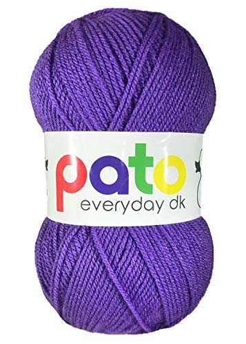 Pato Dk Lot de 5 pelotes de fil à tricoter double 5 x 100 g 5x100g Mauve 985