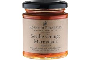 Rosebud Preserves Seville Orange Medium Cut Marmalade - Classically Strong Rich Full Citrus Flavour Made with Seville Oranges Coarse Cut Fruit Gluten-Free Vegetarian & Vegan - 227g Jar