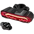 Mengshen Smart Bike Tail Light Rechargeable, Remote Control Anti-theft Bicycle Alarm Horn with Turn Signals Brake Rear Light Auto ON/OFF Waterproof for Cycling Safety