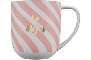 DRAEGER PARIS 1886 - Taza de Cerámica Azul/Rosa con Mensaje La Mejor - Diseño Chic con Oro Caliente, 320 ml - Apta para Lavavajillas - Decorativa y Emotiva - Calidad y Estilo desde 1886