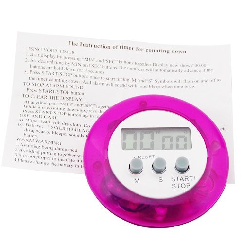 Sonline Lila / Weiß digitaler elektrischer magnetischer Kueche-Timer - 3