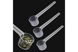 YUVKIN 3 piezas Cucharas Medidoras con Escala, Plastico, Cacito Dosificador, Leche en polvo, Scoop Proteina, Transparente con Escala de 2g, 3g, 4g, 5g (Transparente)