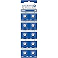 everActive AG1 / G1 / LR621 / LR60 Button Cell Batteries 1.5 V Alkaline Mini Battery Long Shelf Life Pack of 10 - Blister Card