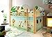 Produktbild Hochbett Spielbett Malte Kiefer massiv Natur mit Farbauswahl, Vorhangstoff:Safari