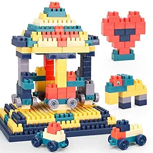 PULSBERY New Building Block Game Toy Set for for 3-8 Years Old Kids Boys & Girls,Multi Color,200 Piece (Building Block)