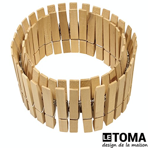 LeTOMA – 100 St. Deko Holzklammern 4,8 cm – Wäscheklammern aus Natur-Holz ideal zum Basteln, Beschriften und Verzieren – Farbe Naturbraun - 6