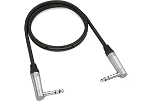 Behringer Instrument Patch Cable - 1/4 Inch TRS Male to 1/4 Inch TRS Male - 0.90 m / 3 ft - Right Angled - Gold Performance