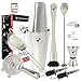 Produktbild Bartender Soul Komplettes Professionelles Boston Cocktail Shaker Set 530 und 830ml Doppelt gewichtet Tassen, Sieb, Feinfilter, Jigger, Bar Löffel, Muddler, Ausgießer für Flaschen und Rezepte