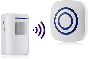 Détecteur de Mouvement Alarme, HommyFine Sirène Détecteurs de Mouvement Infrarouge-Sensor Alarme sans Fil PIR Set Détecteur de Mouvement