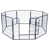 Große Spielfläche: Gitter kann Innen und Außen aufgestellt werden, wetterfestes Freigehege
