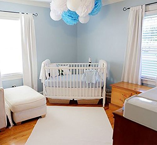Furuix 18 PC Laterne Dekorationen Junge Baby Dusche Dekorationen Weiß und Baby Blau Gemischte Gewebe Pom Pom Blume und Papier Laterne Party Gefälligkeiten Hochzeit Geburtstag Dekor Papier Dekorationen - 5