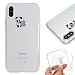 Produktbild iPhone X Hülle, E-Unicorn Handyhülle Apple iPhone X Hülle Transparent mit Muster Linker Panda Silikon Durchsichtig Tasche Ultra Slim Dünn TPU Bumper Schutzhülle Stoßfest Hochwertigem Zubehör Set Etui Schale Back Case Cover Rückseite