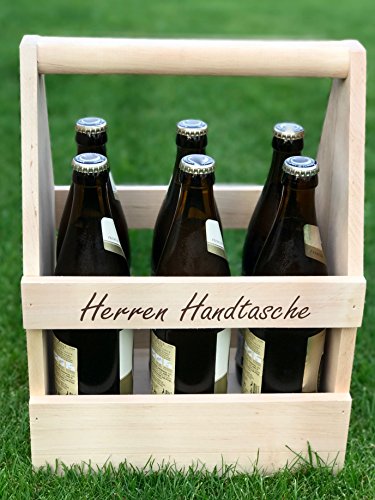 Die Zündwolli Herren Handtasche aus Holz für DEINEN SIXPACK - Bierträger für 6 Flaschen - ein echtes Männergeschenk! INKLUSIVE VERSANDKOSTEN!