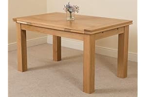 Oak Furniture King Richmond 140cm - 220cm Oak Extendable Dining Table for 6-8 People | Kitchen Dining Table Oak